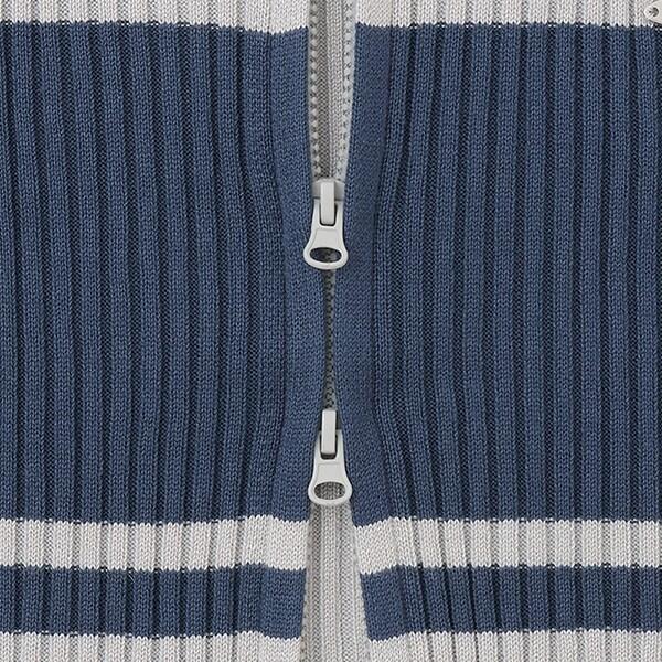 可水洗短袖拉鍊針織衫