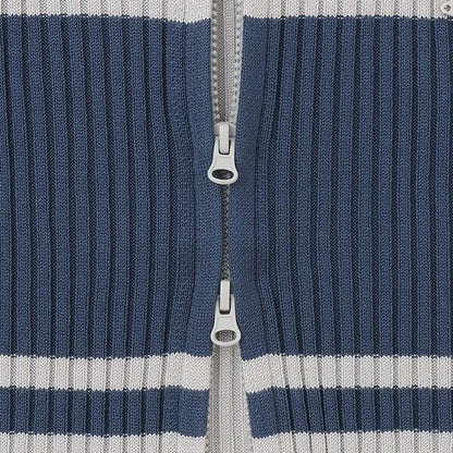 可水洗短袖拉鍊針織衫