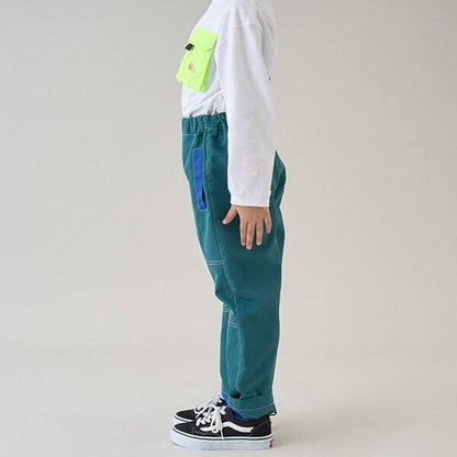 【KELTY】拼色拼接縫線長褲