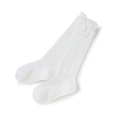 蝴蝶結裝飾高筒襪