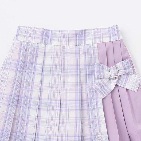 【人氣商品】【直營店無售】格紋拼接百褶裙褲