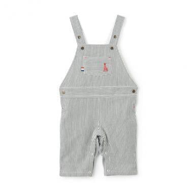 條紋牛仔揹帶褲