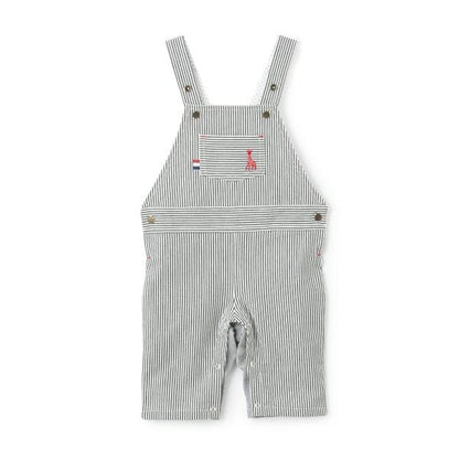 條紋牛仔揹帶褲