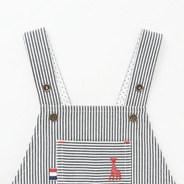 條紋牛仔揹帶褲