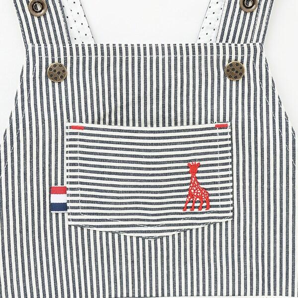 條紋牛仔揹帶褲