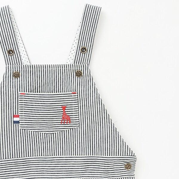 條紋牛仔揹帶褲