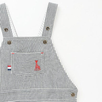 條紋牛仔揹帶褲