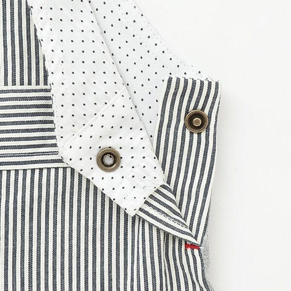 條紋牛仔揹帶褲