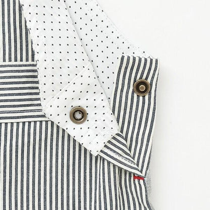 條紋牛仔揹帶褲