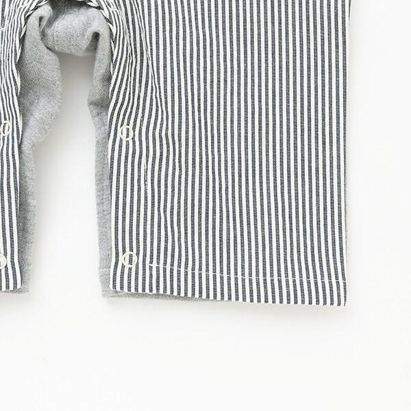 條紋牛仔揹帶褲