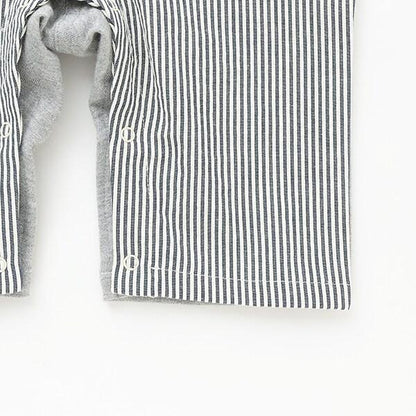 條紋牛仔揹帶褲