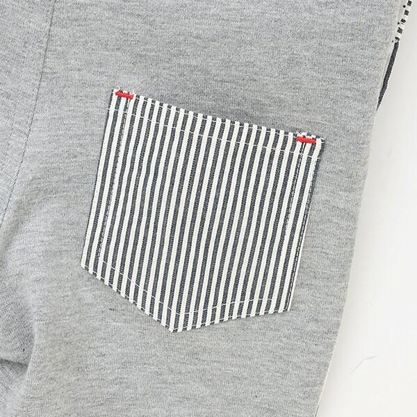 條紋牛仔揹帶褲