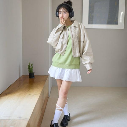 背部愛心提花針織衫