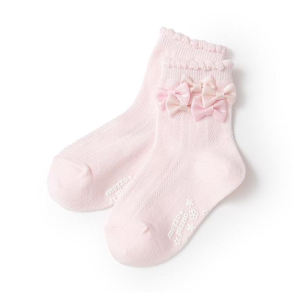 蝴蝶結裝飾中筒襪