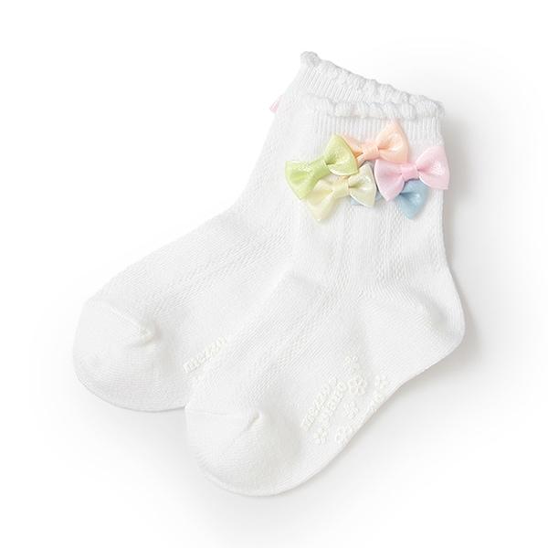 蝴蝶結裝飾中筒襪