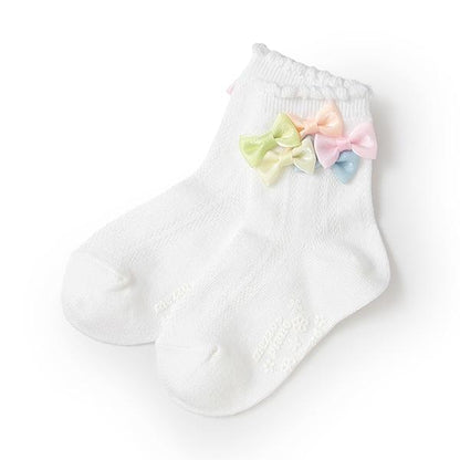 蝴蝶結裝飾中筒襪