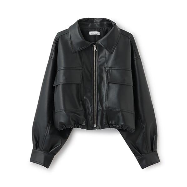 仿皮短款夾克