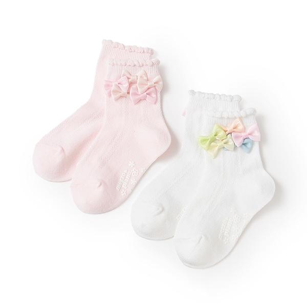 蝴蝶結裝飾中筒襪