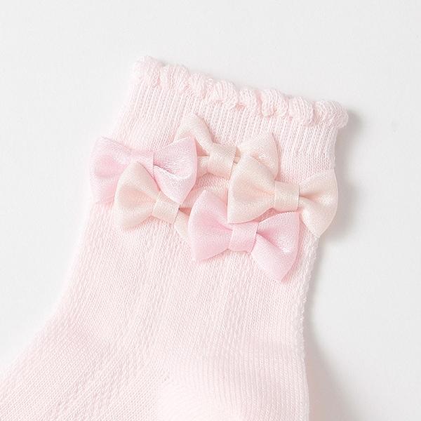蝴蝶結裝飾中筒襪