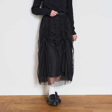【LTXC】褶皺網紗半身裙