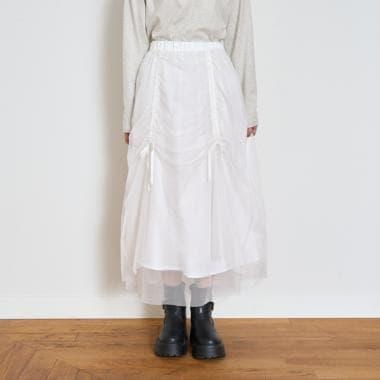 【LTXC】褶皺網紗半身裙