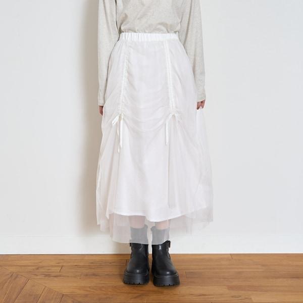 【LTXC】褶皺網紗半身裙