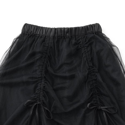 【LTXC】褶皺網紗半身裙