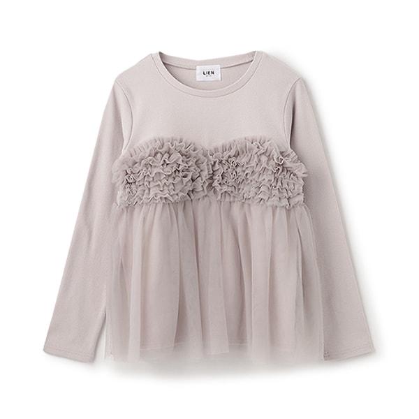 拼接網紗吊帶長袖T恤