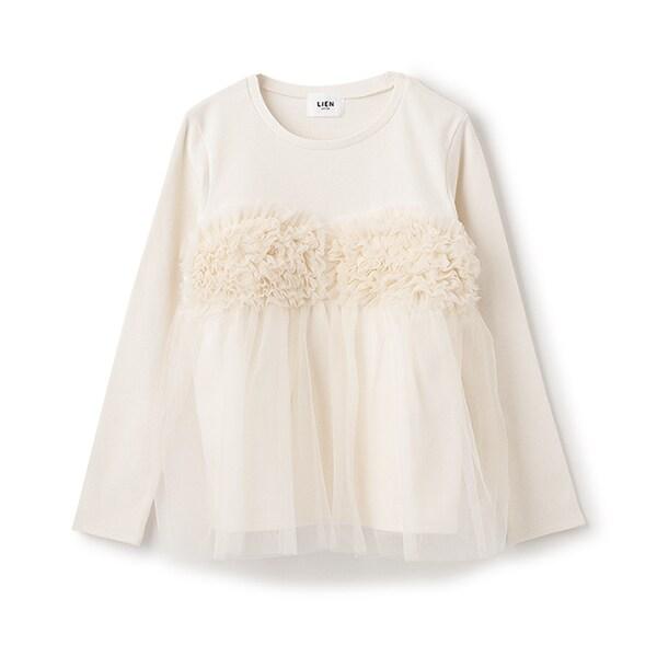 拼接網紗吊帶長袖T恤