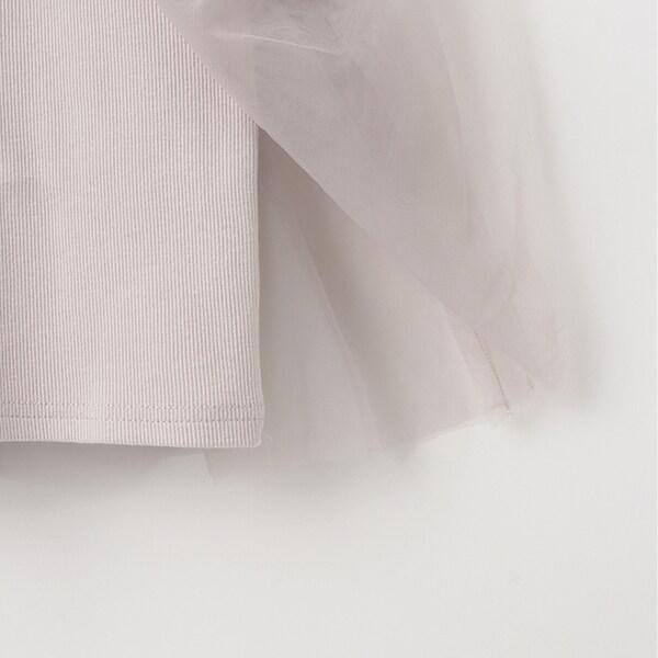 拼接網紗吊帶長袖T恤