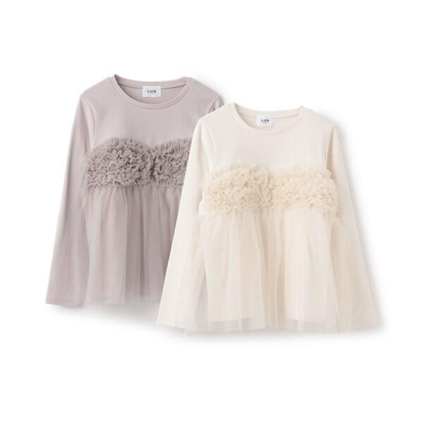 拼接網紗吊帶長袖T恤