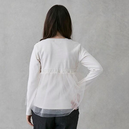 拼接網紗吊帶長袖T恤