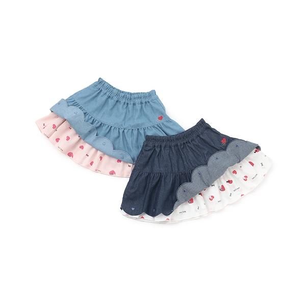 愛心圖案雙面穿裙（100-130cm）