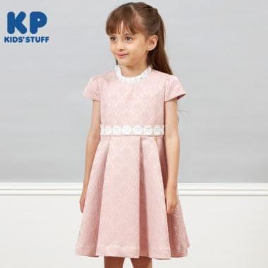 KP花卉提花短袖連衣裙（110～130）