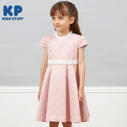 KP花卉提花短袖連衣裙（110～130）