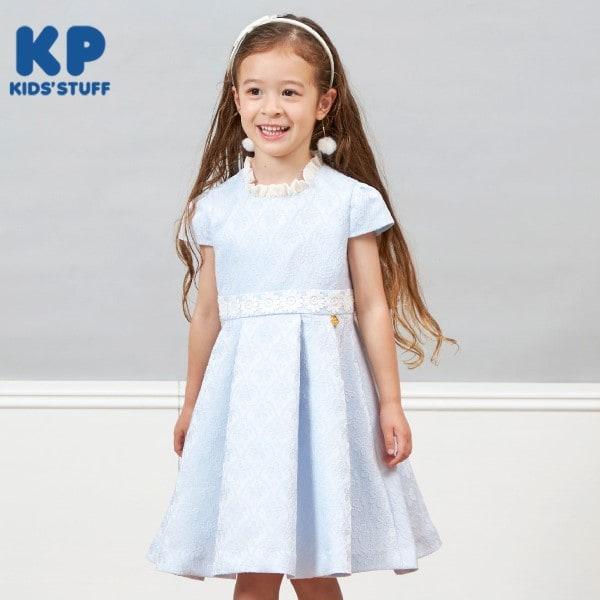 KP花卉提花短袖連衣裙（110～130）