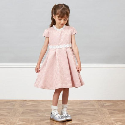 KP花卉提花短袖連衣裙（110～130）