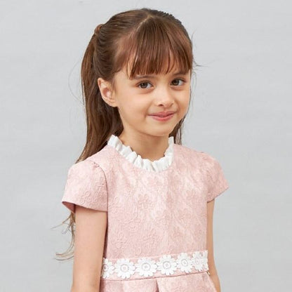 KP花卉提花短袖連衣裙（110～130）