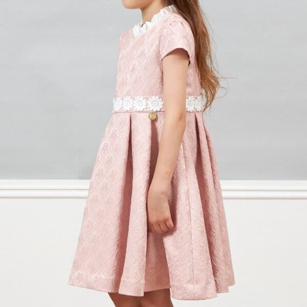 KP花卉提花短袖連衣裙（110～130）