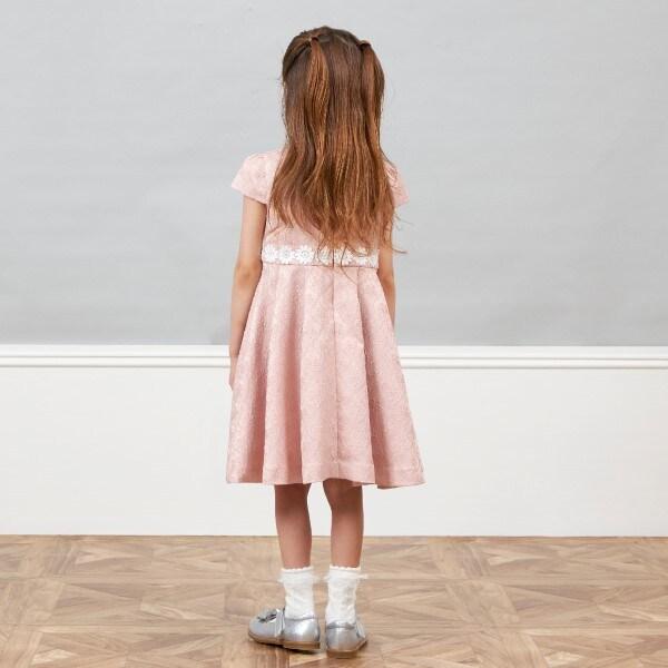 KP花卉提花短袖連衣裙（110～130）