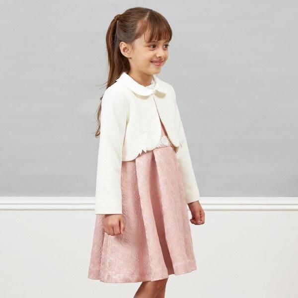 KP花卉提花短袖連衣裙（110～130）