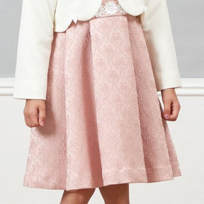 KP花卉提花短袖連衣裙（110～130）