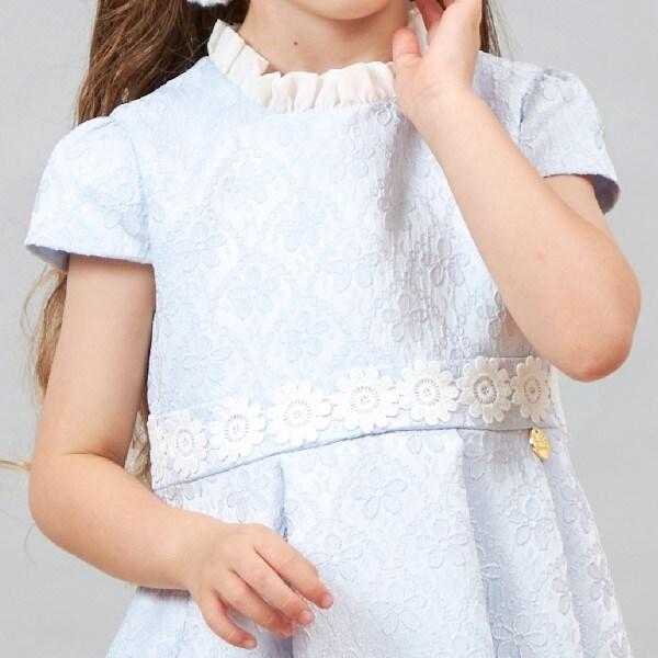 KP花卉提花短袖連衣裙（110～130）