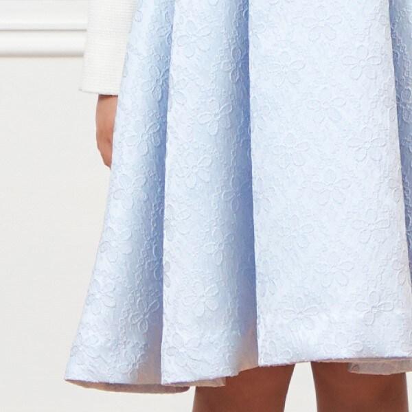 KP花卉提花短袖連衣裙（110～130）