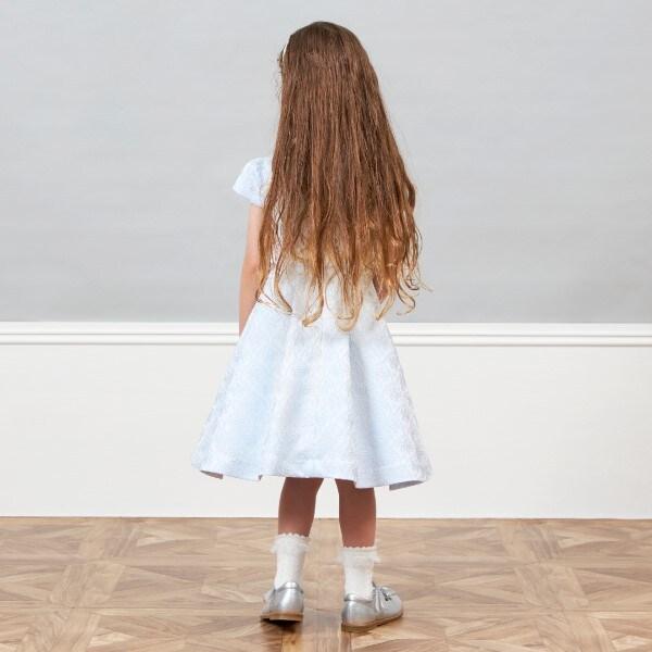 KP花卉提花短袖連衣裙（110～130）