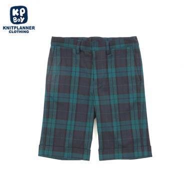 KPBOY格紋彈力中褲(110～130)