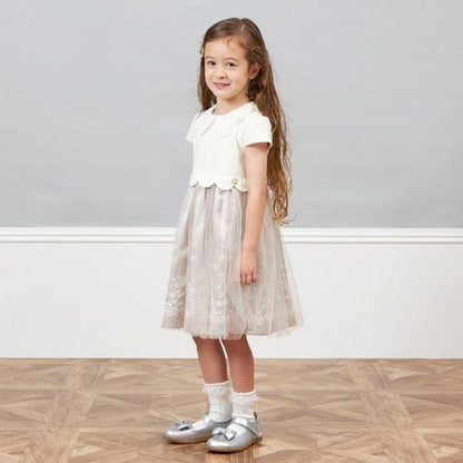 mimi&蝴蝶結刺繡短袖連衣裙（90～130）