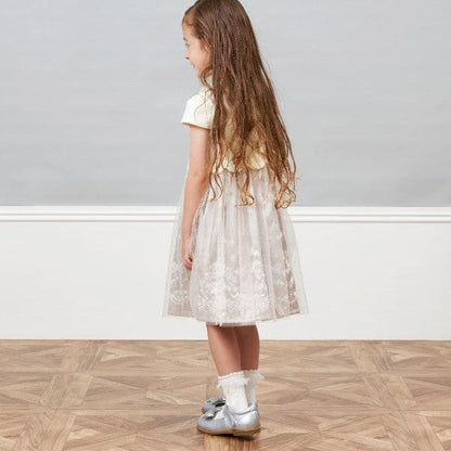 mimi&蝴蝶結刺繡短袖連衣裙（90～130）