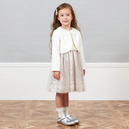 mimi&蝴蝶結刺繡短袖連衣裙（90～130）