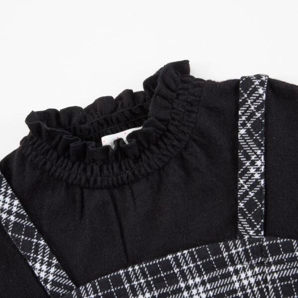 KP格紋吊帶拼接T恤（110～140）